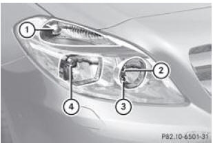 Éclairage plaque immatriculation Classe B W246 Mercedes-Benz